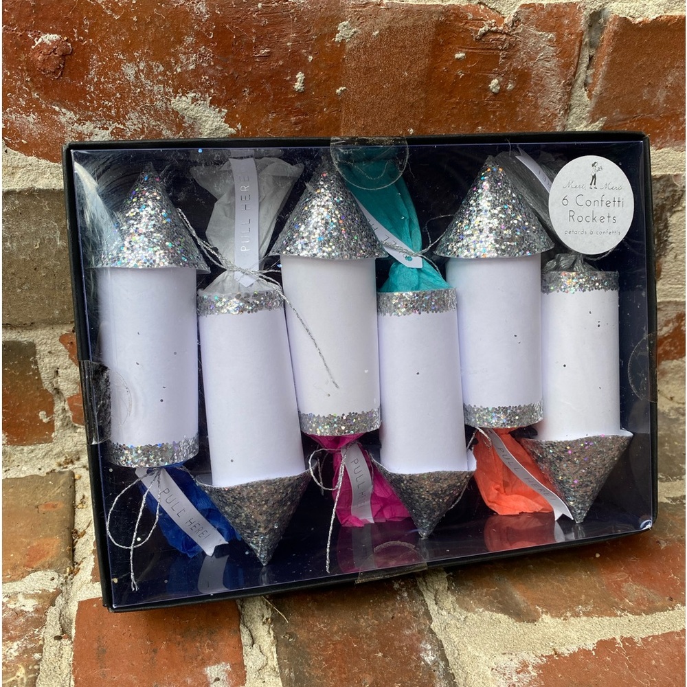 Confetti Rockets: 6 Rockets contain confetti, a hat, a fortune & a moustache
